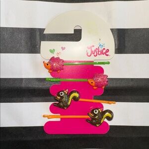 Justice Glittery Animal Hair Clips